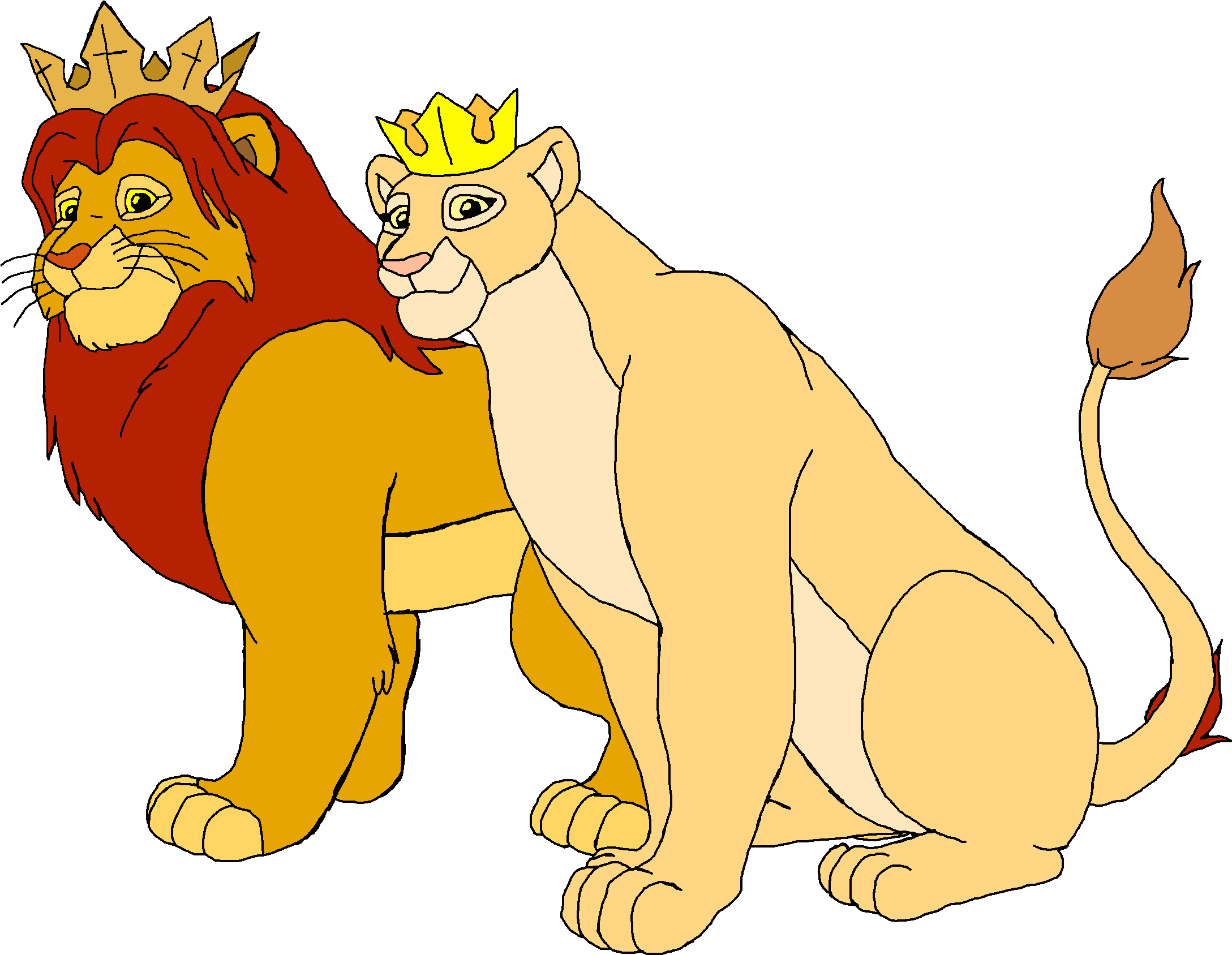 King Simba And Queen Nala - Lion King Brother And Sister (2272x1779), Png Download