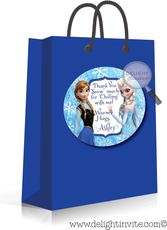 Frozen Elsa And Anna Sticker Tag [di-274st] - Tote Bag (613x822), Png Download