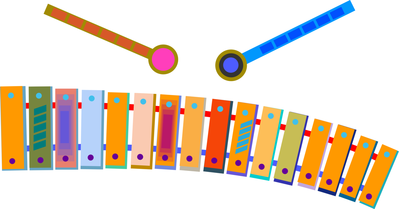 Vector Illustration Of Xylophone Chromatic Musical (1334x700), Png Download