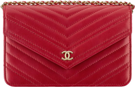Chanel Wallet On Lambskin Tone Metal Red - Wallet (902x1152), Png Download