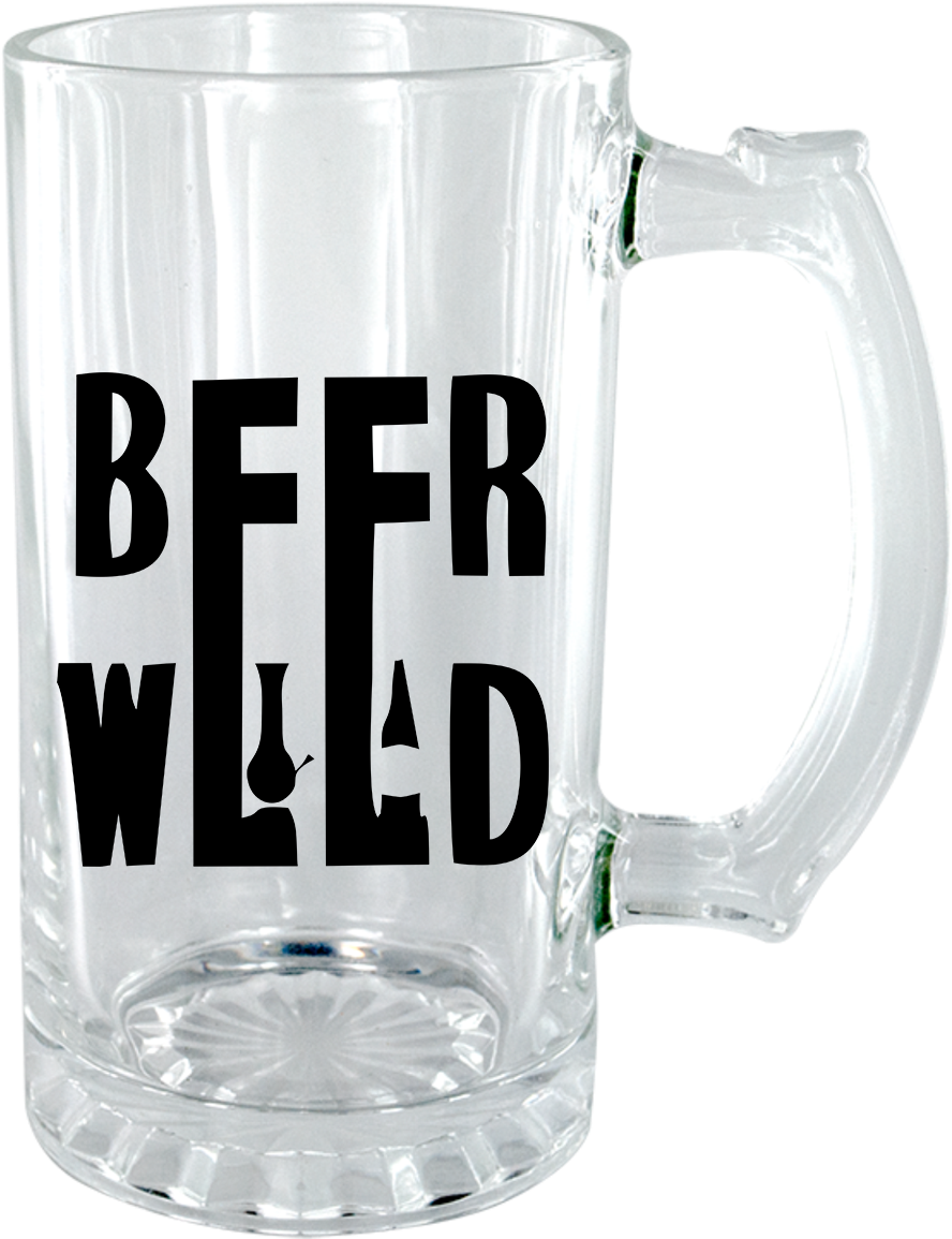 Beer Weed Clear Beer Mug - Beer Stein (1500x1500), Png Download