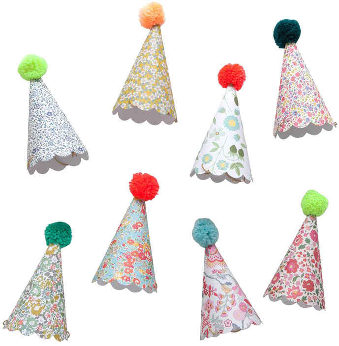 Liberty London Assorted Party Hats - Christmas Tree (839x1024), Png Download