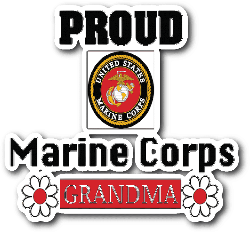 Marine Corps Grandma Car Window Sticker Gift For Grandmother - Circle (1024x1024), Png Download