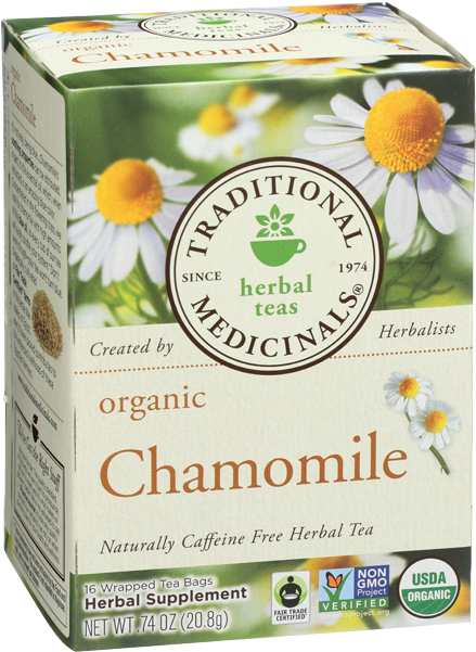 Traditional Medicinals Chamomile Organic Herbal Tea-16 - Organic Chamomile Tea (650x650), Png Download