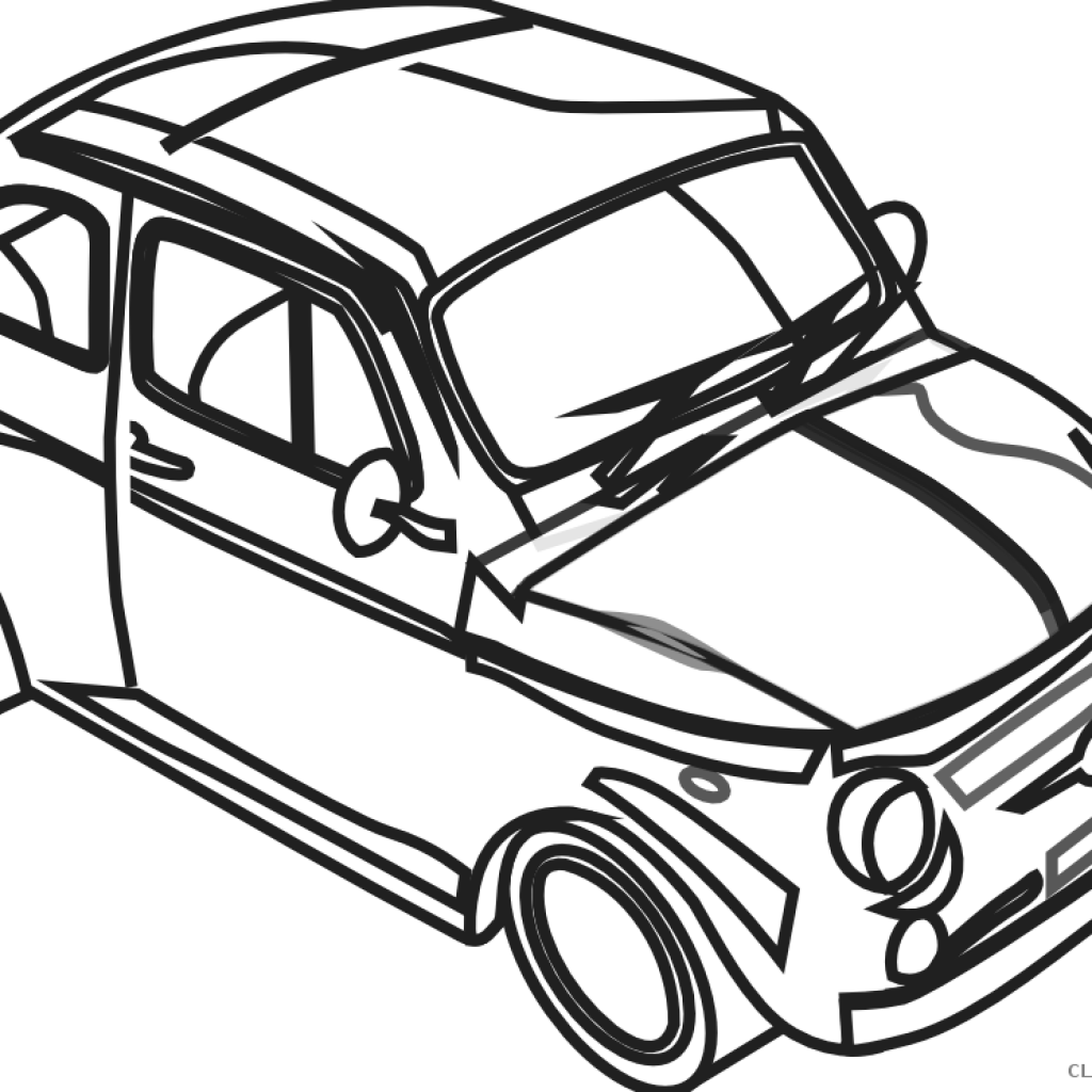 Black And White Car Clipart Black And White Car Clip - Clip Art Black And White Car (1024x1024), Png Download