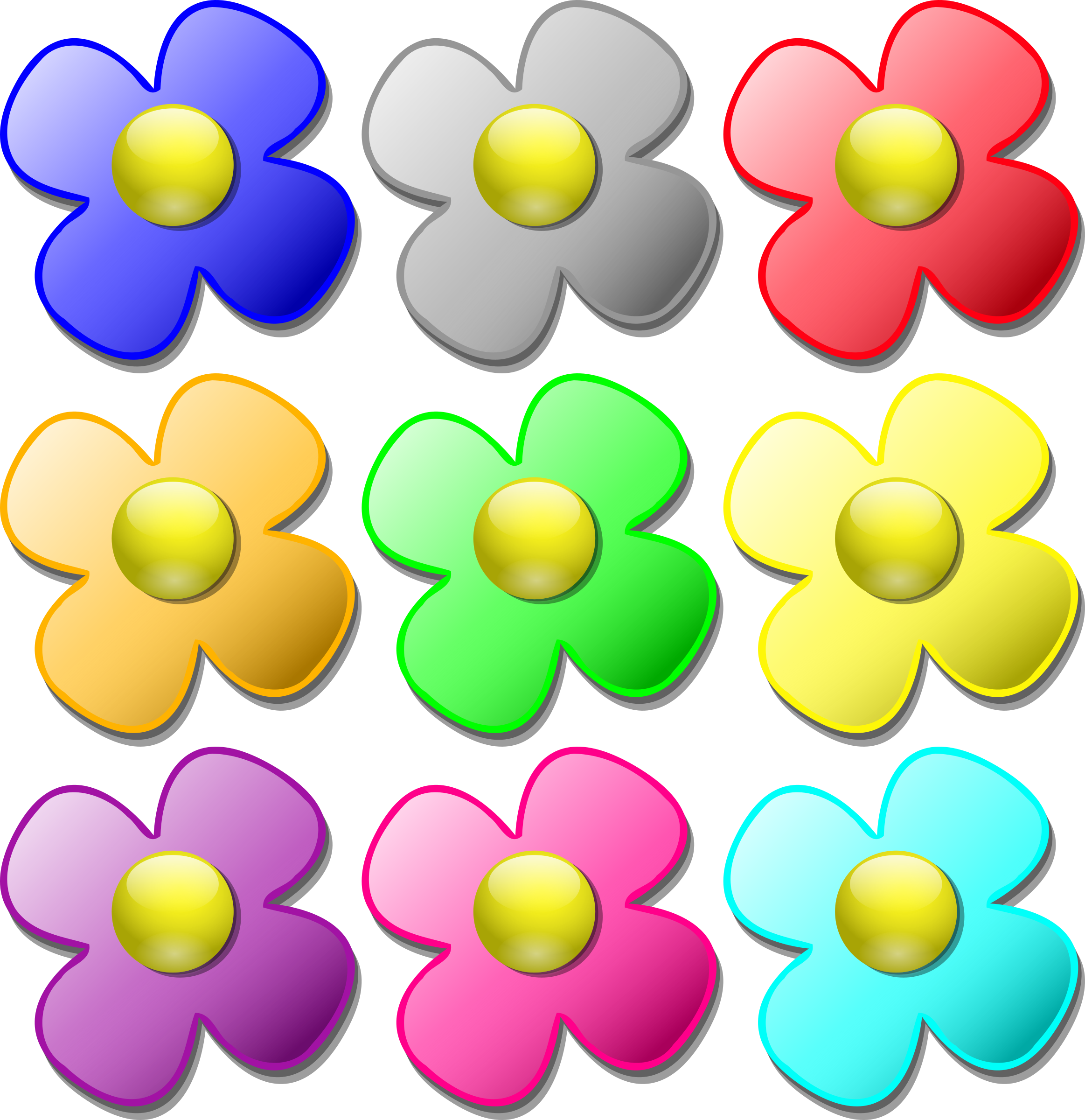 Clipart - Game Marbles - Flowers (2326x2400), Png Download