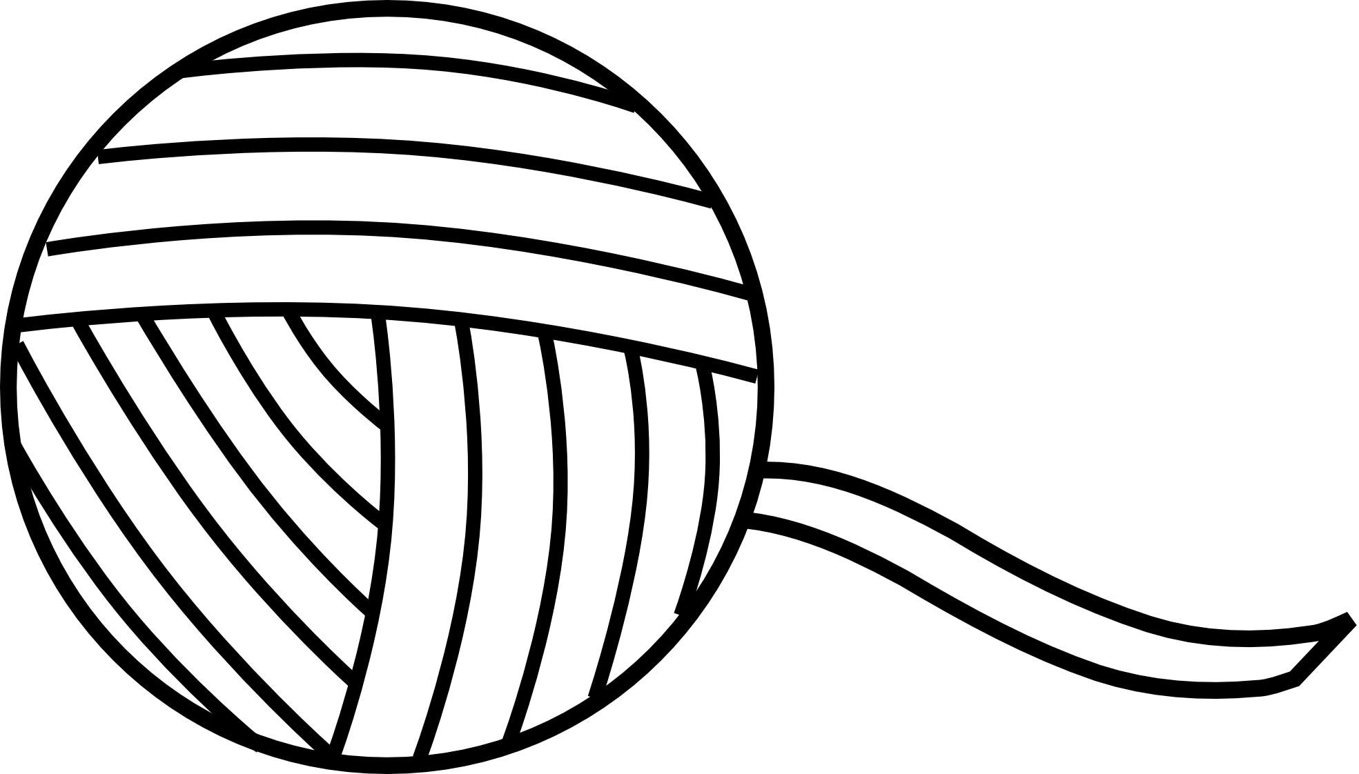 Black Hook Cliparts - Ball Of Yarn Clipart (1969x1122), Png Download