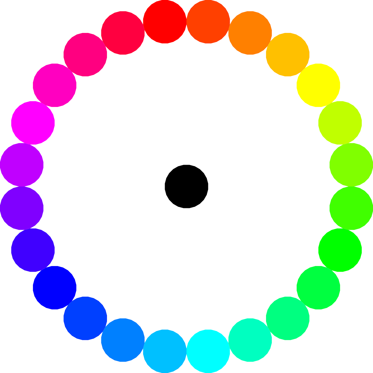 Colors,free Vector Graphics,free Pictures, - Rainbow With A Dot (1280x1280), Png Download