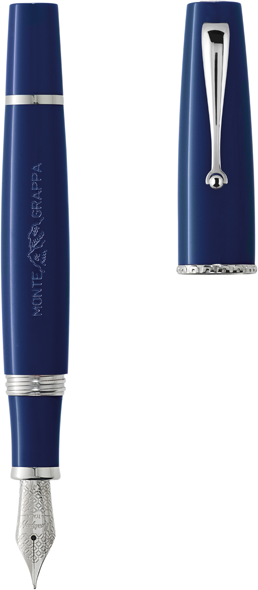 Monte Grappa By Montegrappa Fountain Pen, Navy Blue, - Fountain Pen (525x1200), Png Download