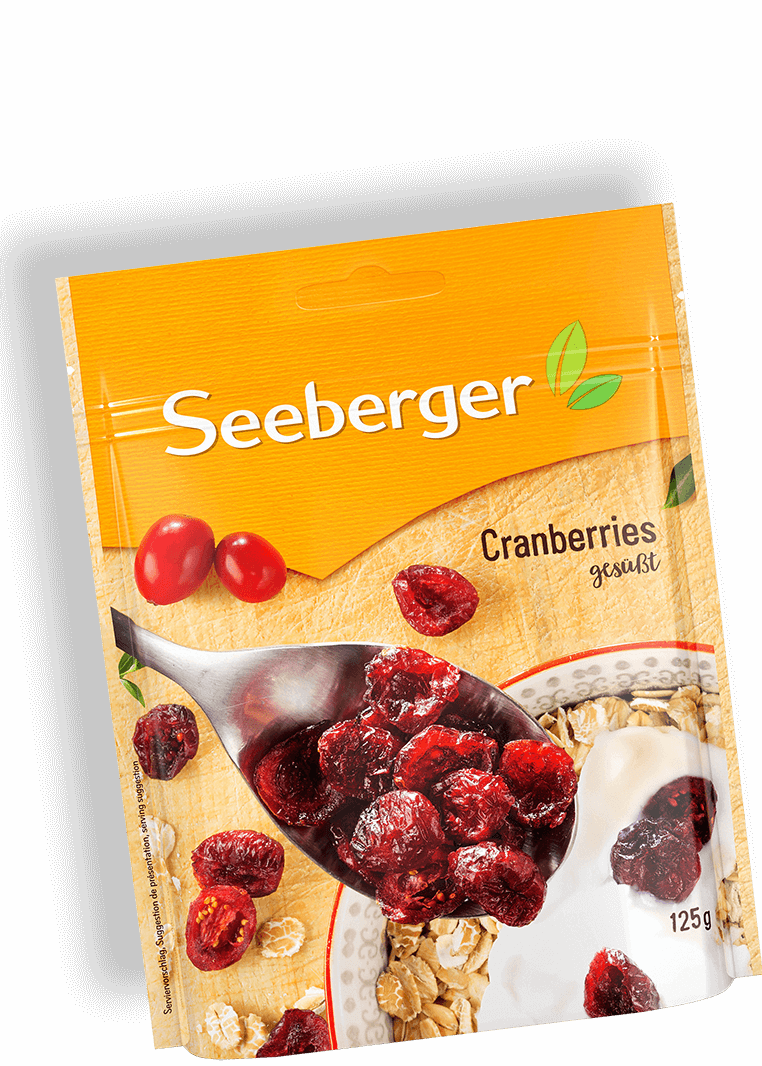 Seeberger Cranberries Gedreht Produktansicht - Jibega Dried Fruit Cranberry 125g (762x1066), Png Download