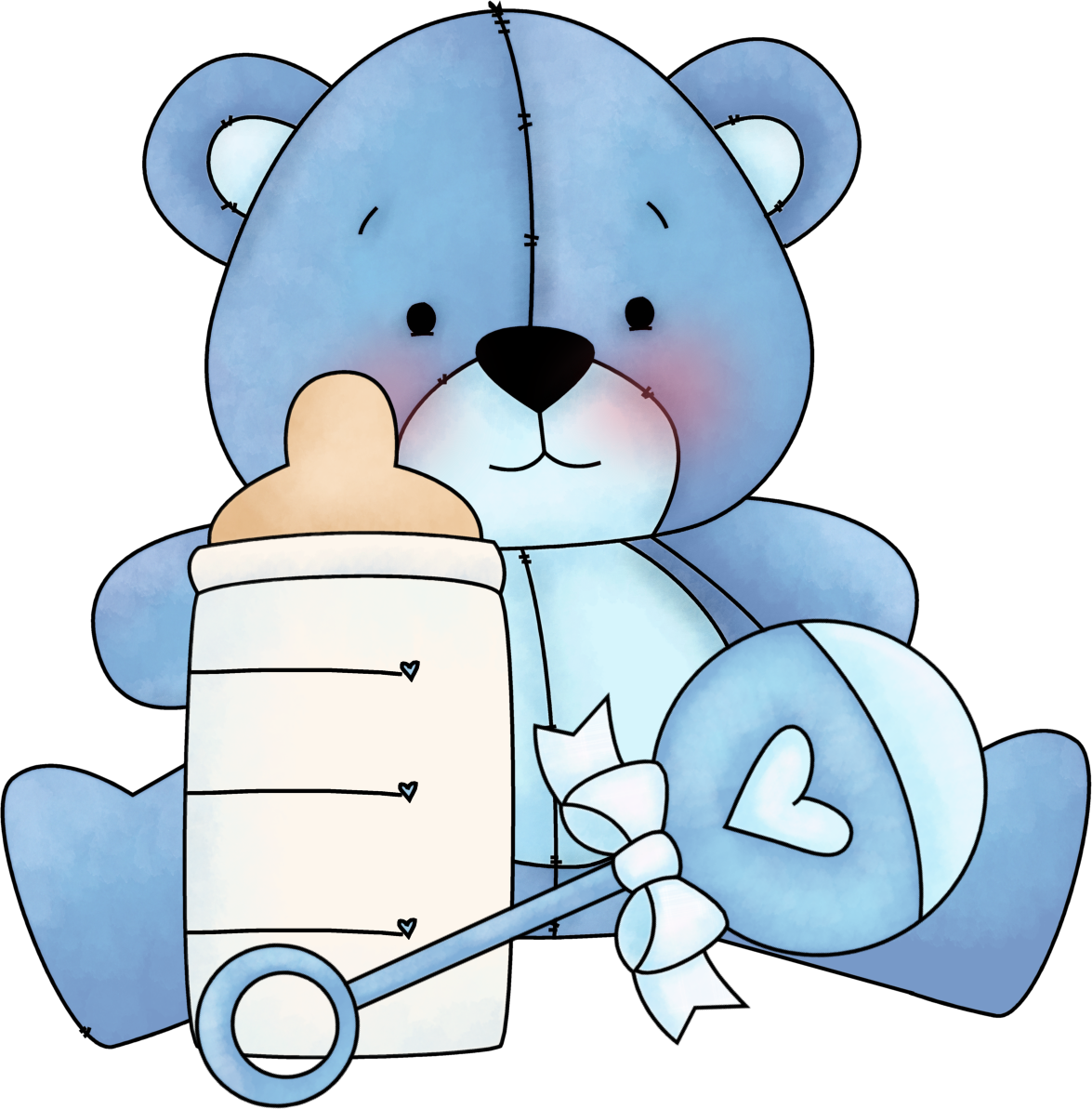 Blue Teddy Bear Clipart (1175x1193), Png Download