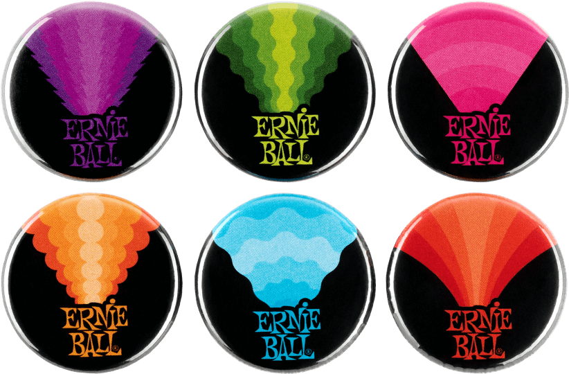 Colors Of Rock'n'roll 1'' Assorted Buttons - Ernie Ball (1000x1000), Png Download