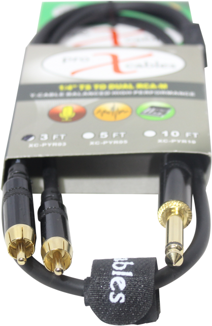 High Performance Audio Cable 1/4" Ts M To Dual Rca - Hdmi (650x650), Png Download
