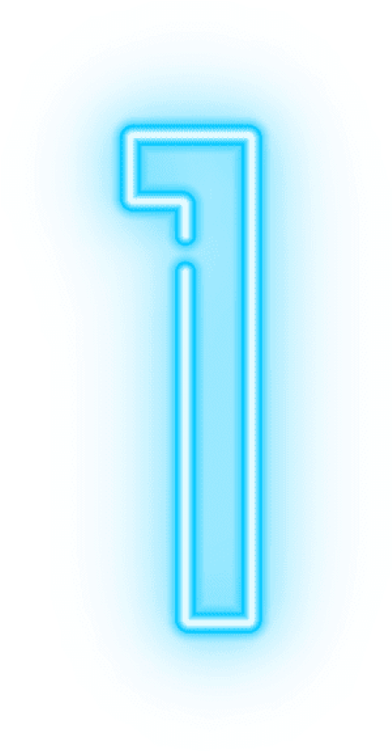 Free Png Download Neon Number One Transparent Clipart - Number One Neon Png (480x871), Png Download