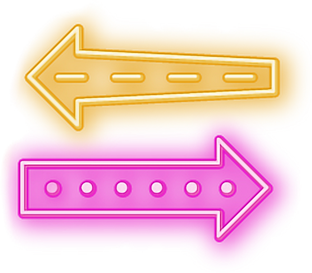 Arrow Neon Arrowneon Pinkyellow Pinkneon Yellowneon - Graphics (1024x898), Png Download