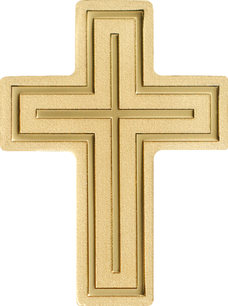 Palau - 2018 - 1 Dollar - Golden Cross - Golden Crucifix (744x1000), Png Download