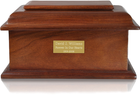 Wood Urn With Brass Plaque - Box (600x600), Png Download
