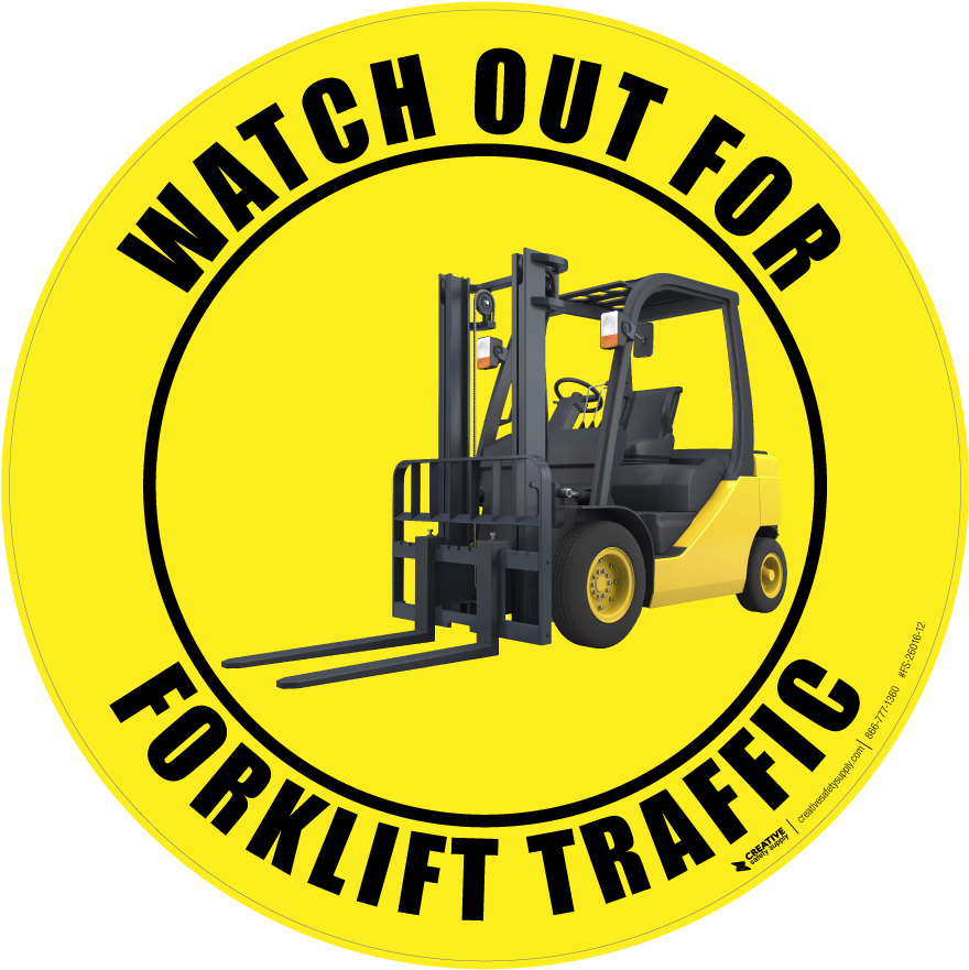 Watch Out For Forklift Traffic - Construction Equipment (930x934), Png Download