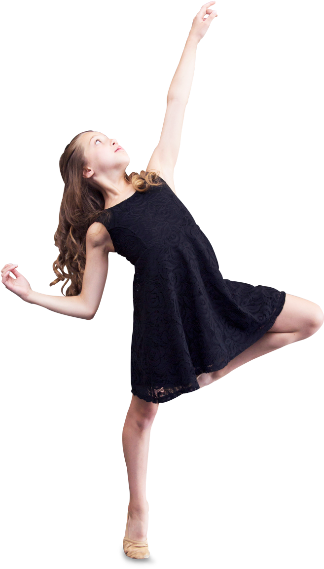 A Step Above Dance - Contemporary Dancing Girl Png (726x1261), Png Download