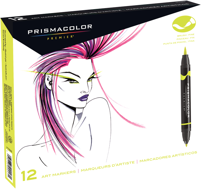 Prismacolor Premier Brush Marker Set Of 12 Primary - Prismacolor Art Markers 12 (900x774), Png Download
