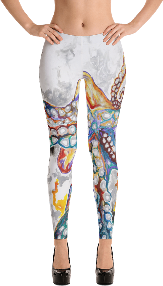 Achelois The Audacious Octopus Leggins Printfile Default (1000x1000), Png Download