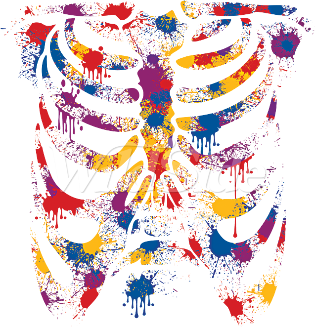 Paint Splattered Ribcage (675x675), Png Download