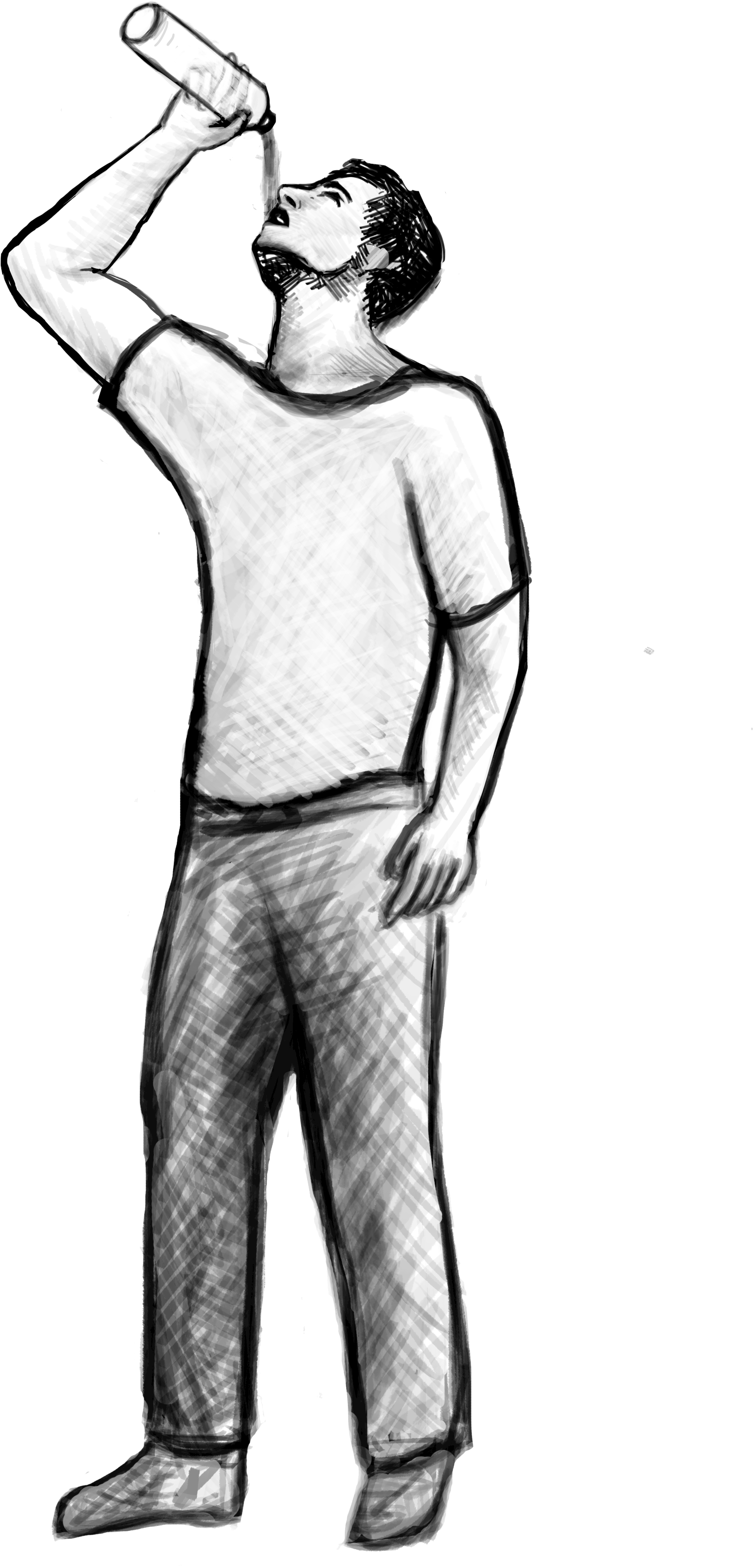 Dangers Of Dehydration, Importance Of Drinking Water - Man Drinking Water Png (3300x5100), Png Download