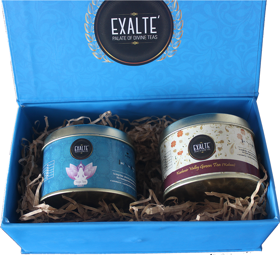 Festive Blue Tea Gift Box - Box (1000x1000), Png Download