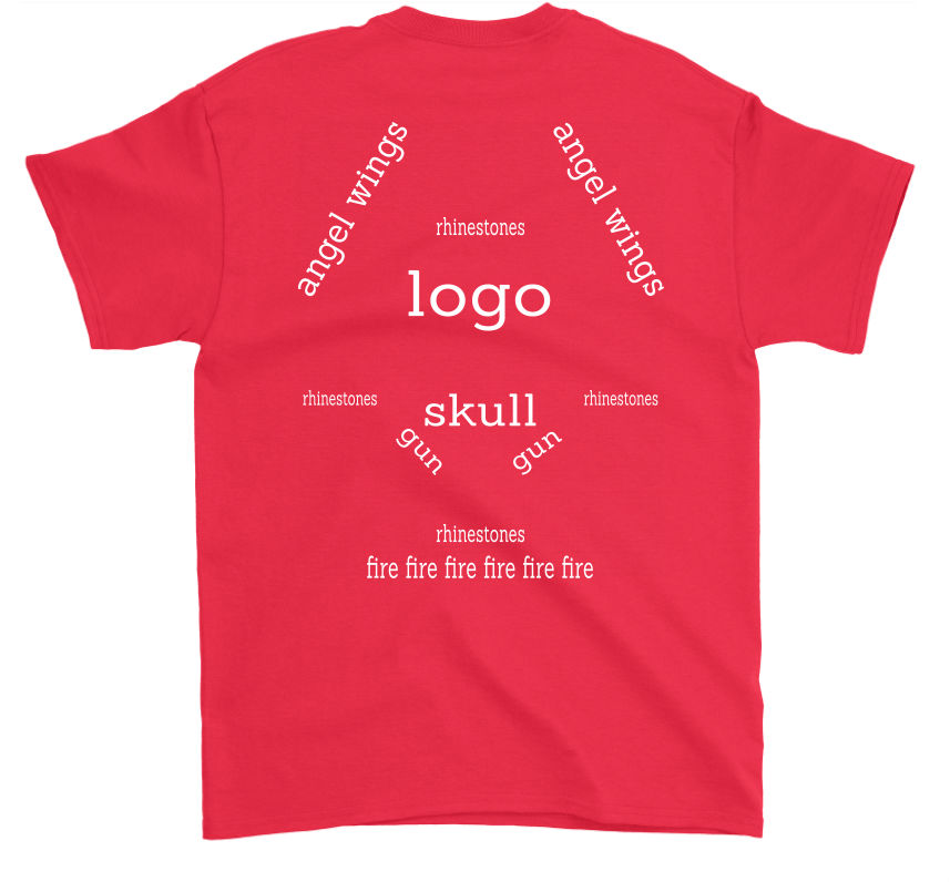 Angles Wings Logo Skull Gun Rhinestones Fire Shirts - Active Shirt (1024x1024), Png Download