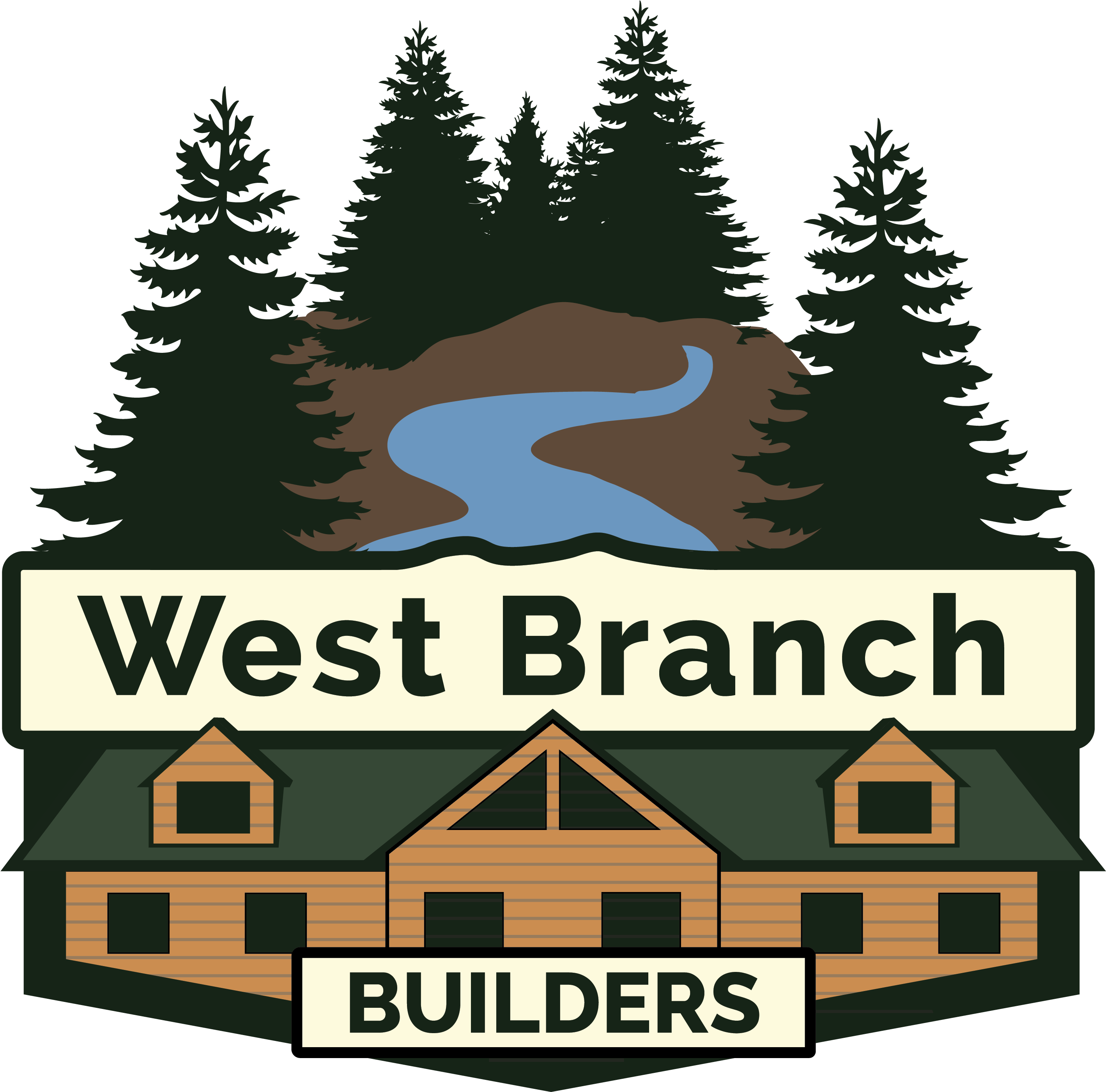 West Branch Builders - Pine Tree Silhouette (3333x3333), Png Download
