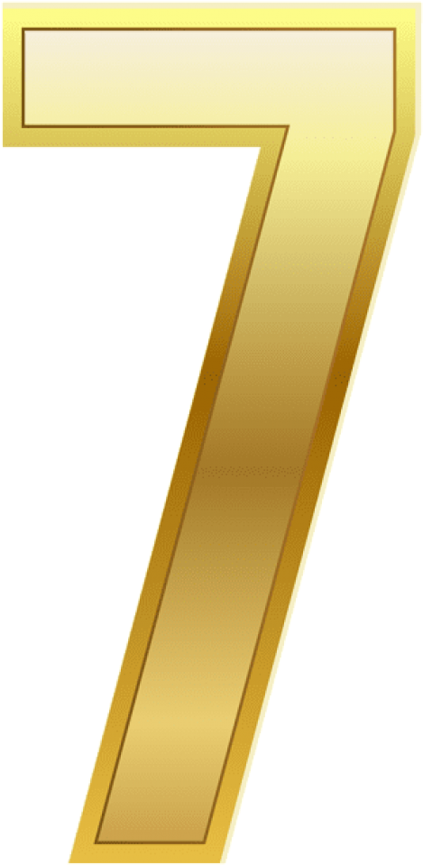 Free Png Download Number Seven Gold Classic Clipart - Wood (480x970), Png Download