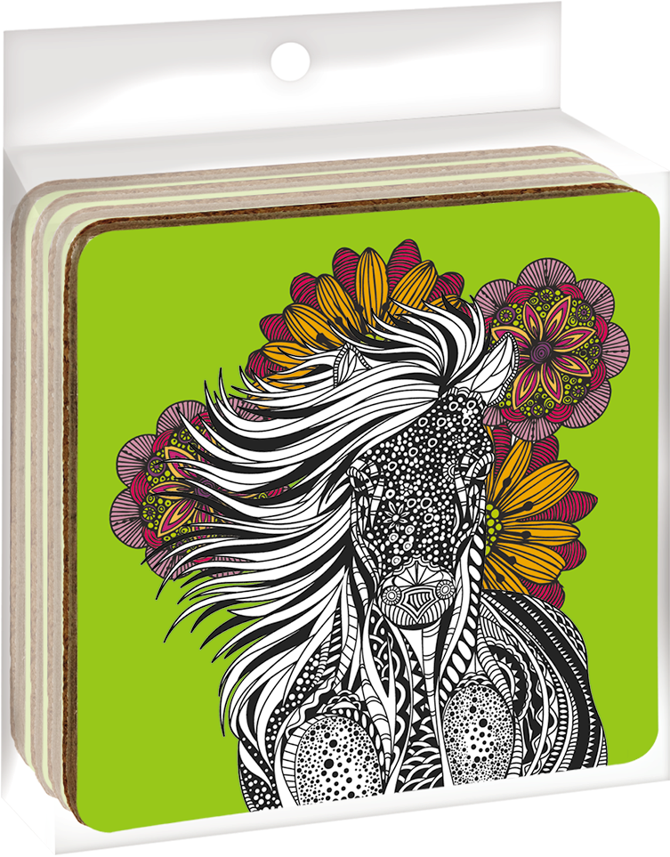 Doodle Horse Ecocoaster Set (816x1000), Png Download