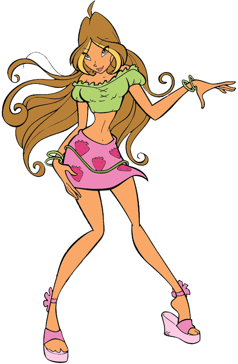 Clipped By Cartoon Clipart - Winx Club Flora (492x751), Png Download