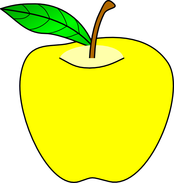 Png Transparent Stock Apple Clip Art At Clker Com Vector - Yellow Apple Clipart (570x599), Png Download