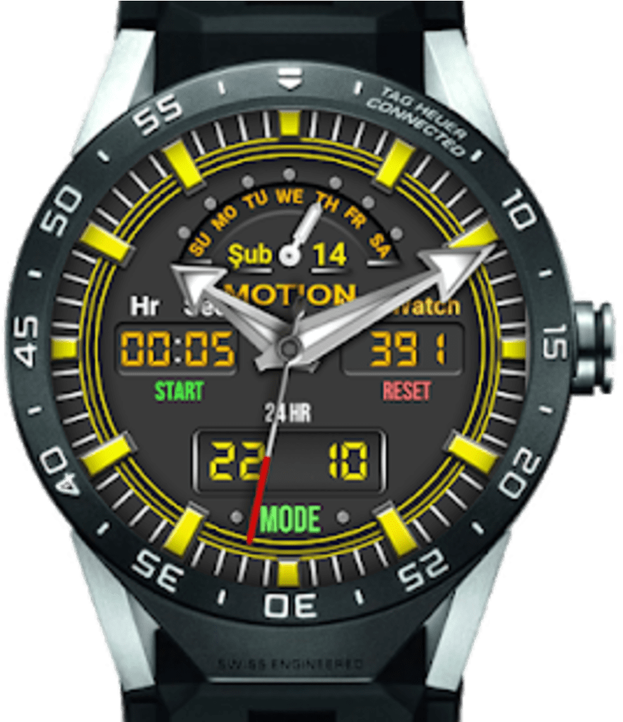 Motionpro Watch Face For Watchmaker Users - Tag Heuer Watches Black Strap (1020x1020), Png Download