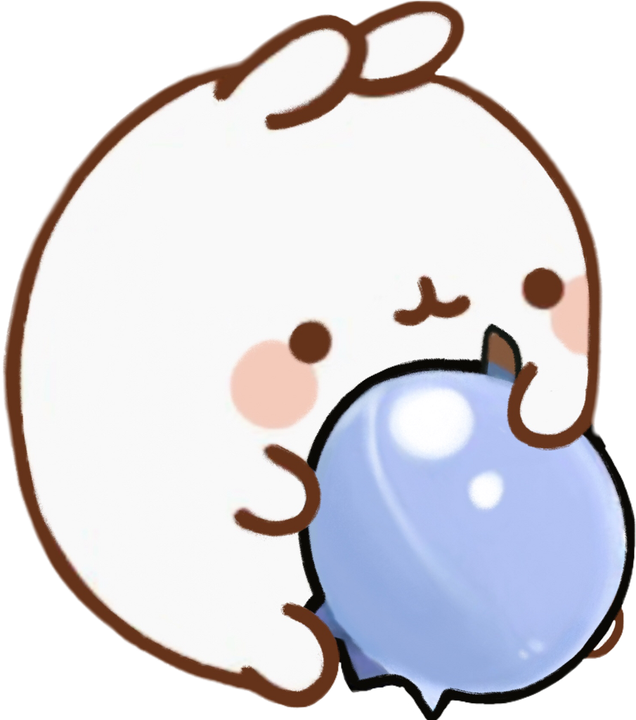 Molang Sticker - Kawaii Coffee Sticker Cute (1024x1024), Png Download