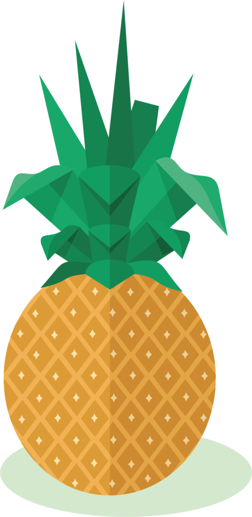 Pineapple Fruit Clipart Of - Cartoon Pineapple Draw (500x1024), Png Download