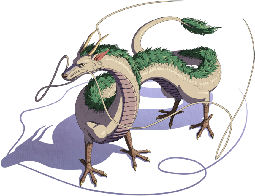 Example Of Cel-shaded Dragon Spirited Away Dragon, - Хаку Дракон (900x692), Png Download