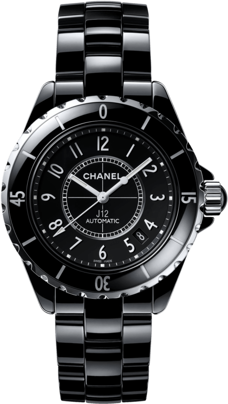 Chanel J12 - Black Chanel Watch (616x819), Png Download