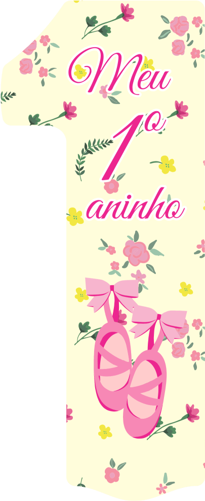 Adesivo Meu Primeiro Aninho Sapatilha Bailarina - Mobile Phone (996x986), Png Download