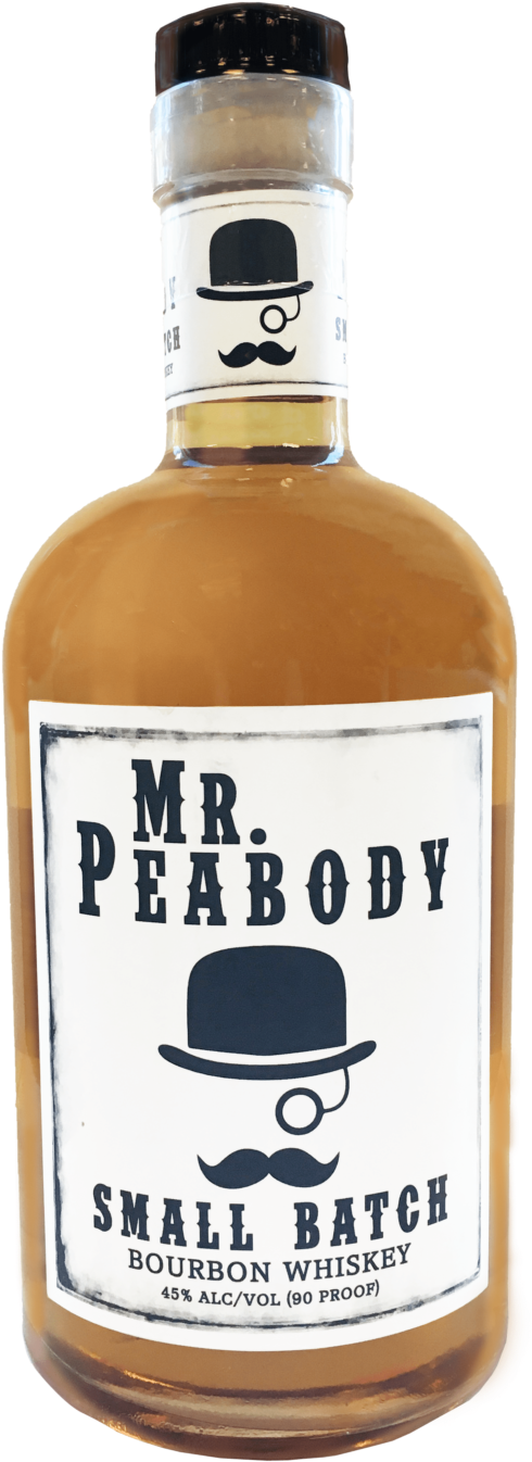 Peabody Bourbon Whiskey - Glass Bottle (563x1400), Png Download