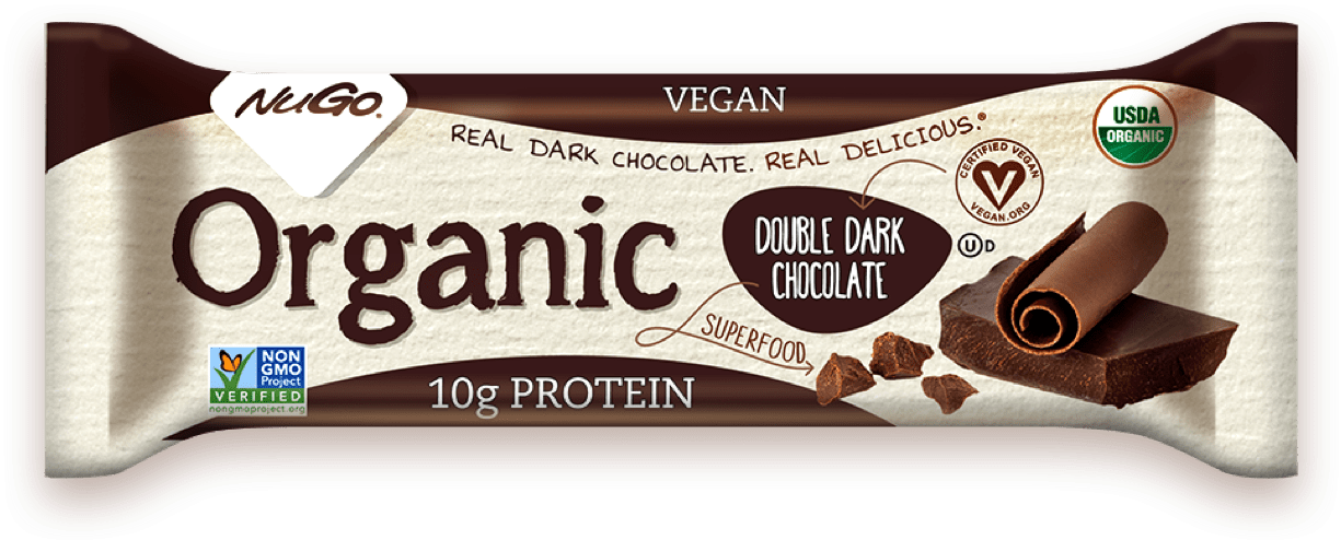 Nugo Organic Double Dark Chocolate Bar (1268x532), Png Download