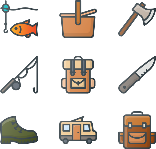 Camping & Hiking (600x564), Png Download