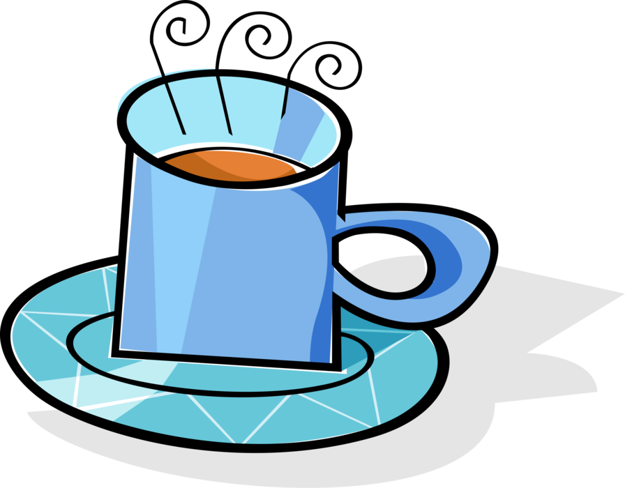 Vector Illustration Of Cup Of Hot Freshly Brewed Coffee - Coffee (896x700), Png Download