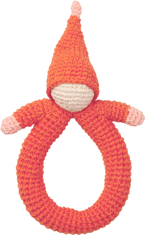 Hochet Poupée Au Crochet Rose - Rattle (492x799), Png Download