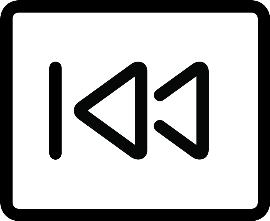 Multimedia Player Rewind Beginning Rectangle - Rewind Mono Png (960x960), Png Download