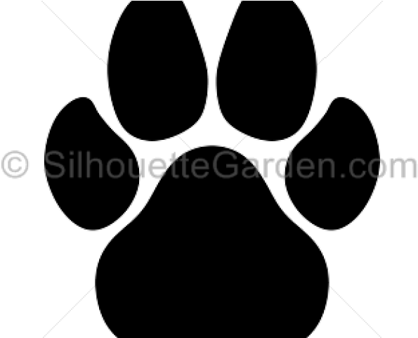 Tiger Print Clipart Silhouette - Paw (640x480), Png Download