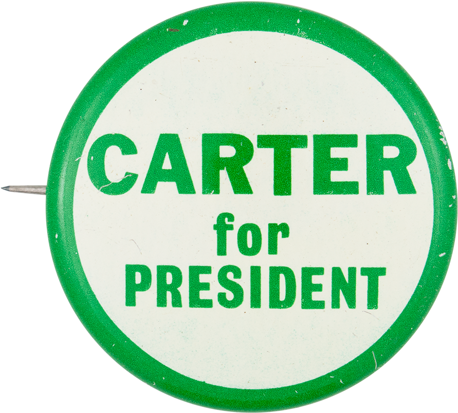 Carter For President Green And White Political Button - Erdemir (1000x924), Png Download