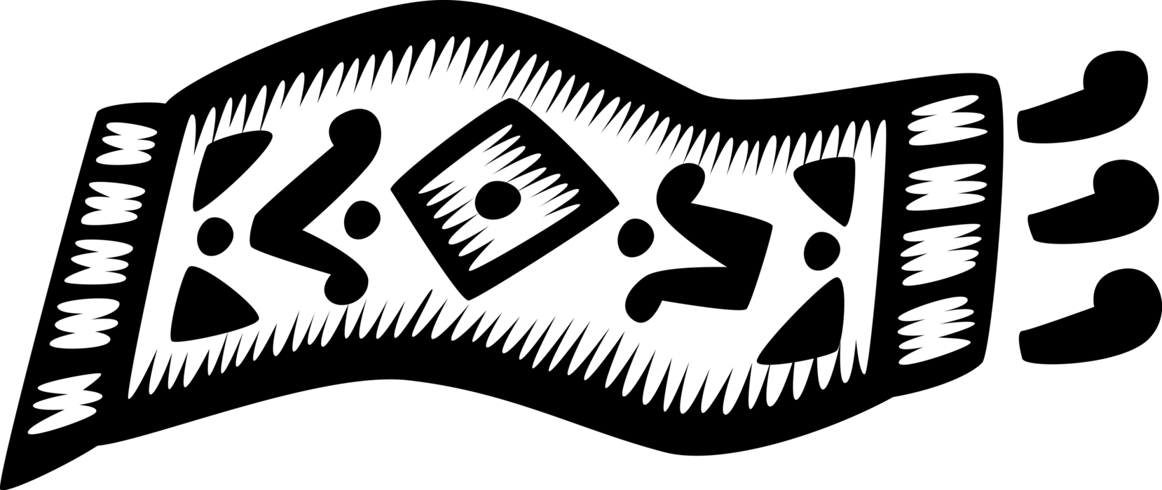 Vector Illustration Of Arabian Mythology Magic Carpet - Ковер Самолет Вектор (1658x700), Png Download