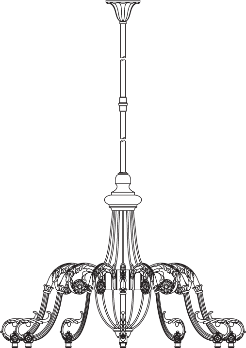 Chandelier, Cast Iron Chandeliers - Chandelier (507x717), Png Download